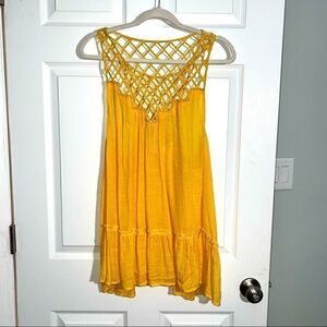 Entro Mustard Yellow tank tunic with netting in front &back